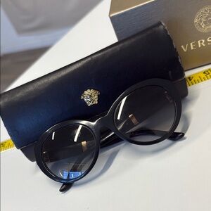 Versace Black Cat-Eye Sunglasses with Case
